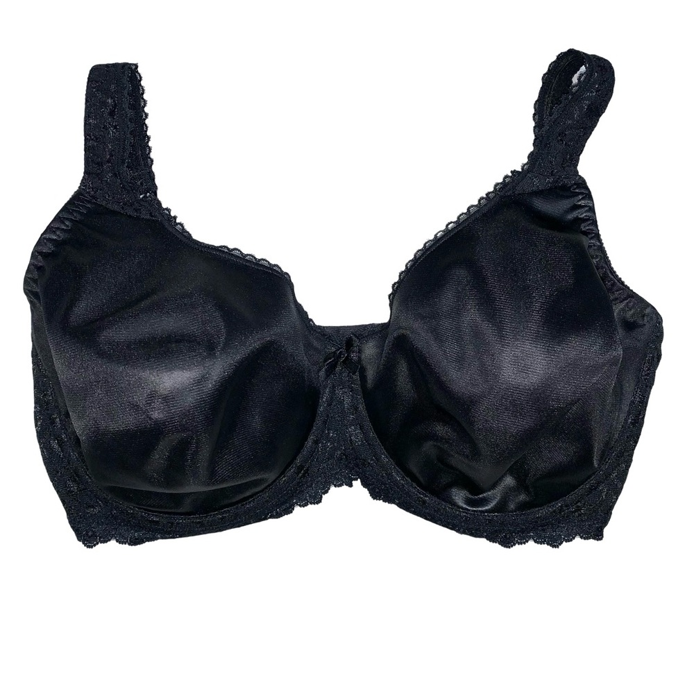 Vintage Playtex Secrets Satin Underwire Bra 36DD #4442 Lace Lingerie Sexy Black